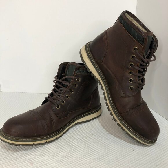 PEGABO Brown Leather Fleece Lined Casual/Work Boots Size 9 (42) - Picture 3 of 14